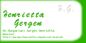 henrietta gergen business card